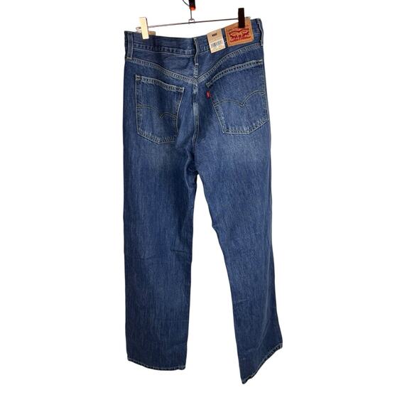 New Levi's Low Pro Straight Jeans Women's Size 31 Blue Denim NWT Distressed - Picture 2 of 6